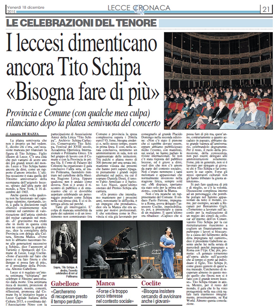 TITO SCHIPA, 50° anniversario della scomparsa ©Copyright Gianni Carluccio